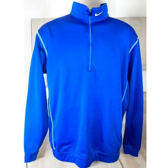 Nike Golf Therma-Fit Blue Quarter Zip Pullover Jacket Medium - Picture 1 of 7